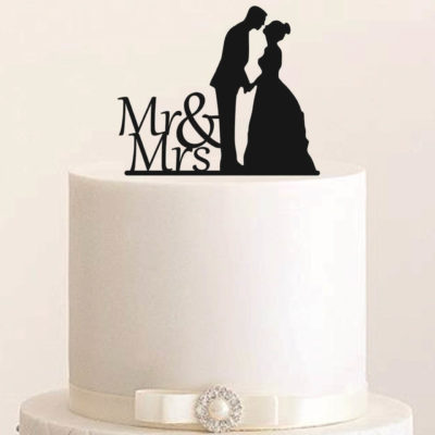 Cake Topper "Hochzeitspaar Mr & Mrs"