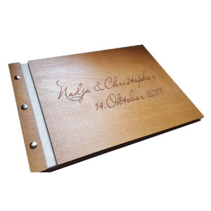 Holz-Gästebuch "Handschrift" – Personalisiert