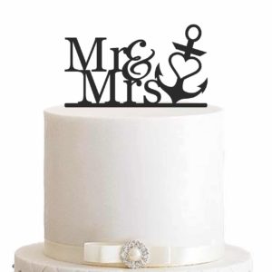 Cake Topper "Mr & Mrs mit Anker"