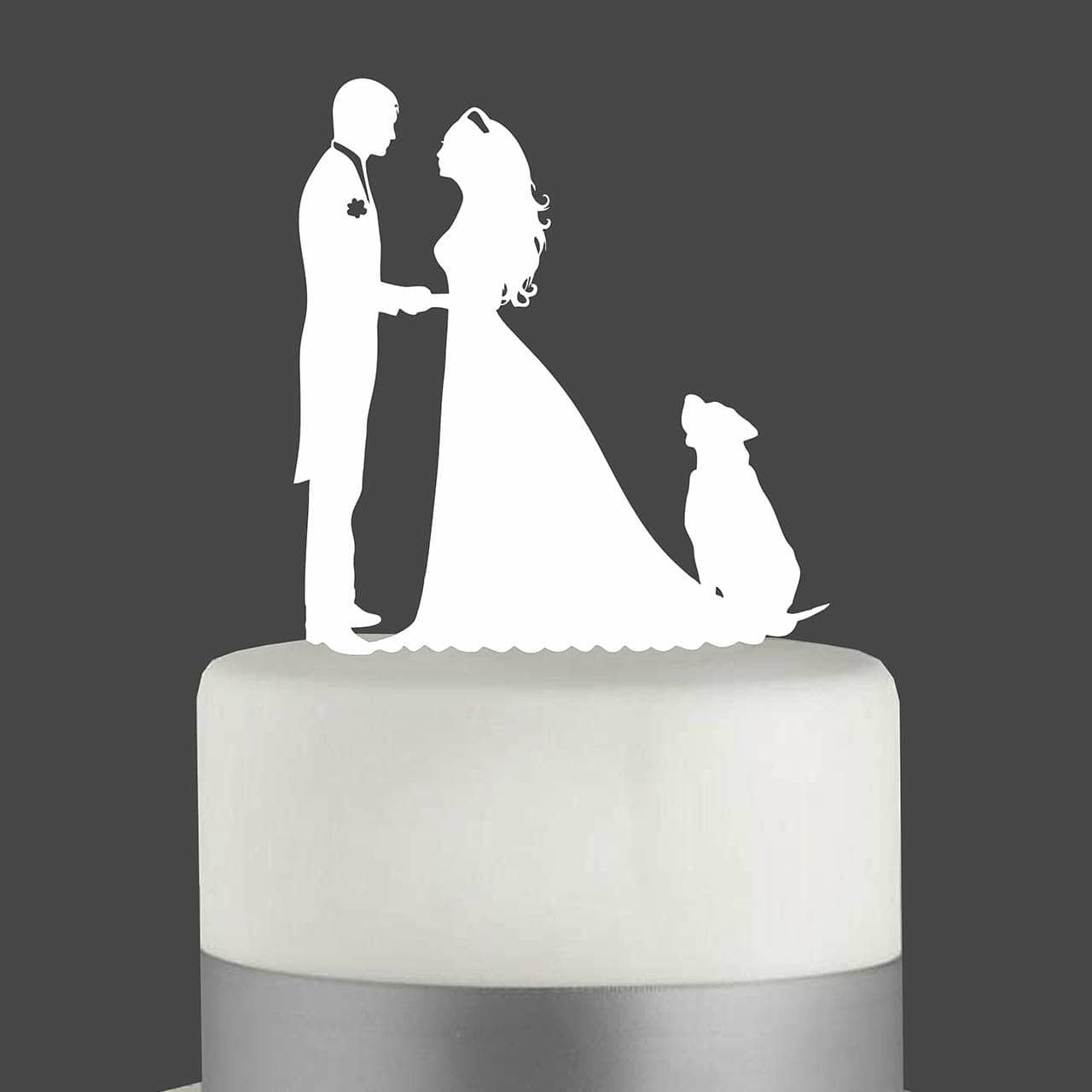 Cake Topper "Ehepaar mit Hund"