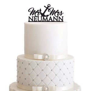 Cake Topper "Mr Anker Mrs Nachname" - Personalisiert
