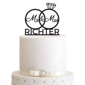 Cake Topper "Ringe Mr & Mrs Nachname" - Personalisiert