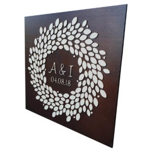 3D Hochzeitsgästebuch „Baum“ (Nussbaum) – Personalisiert