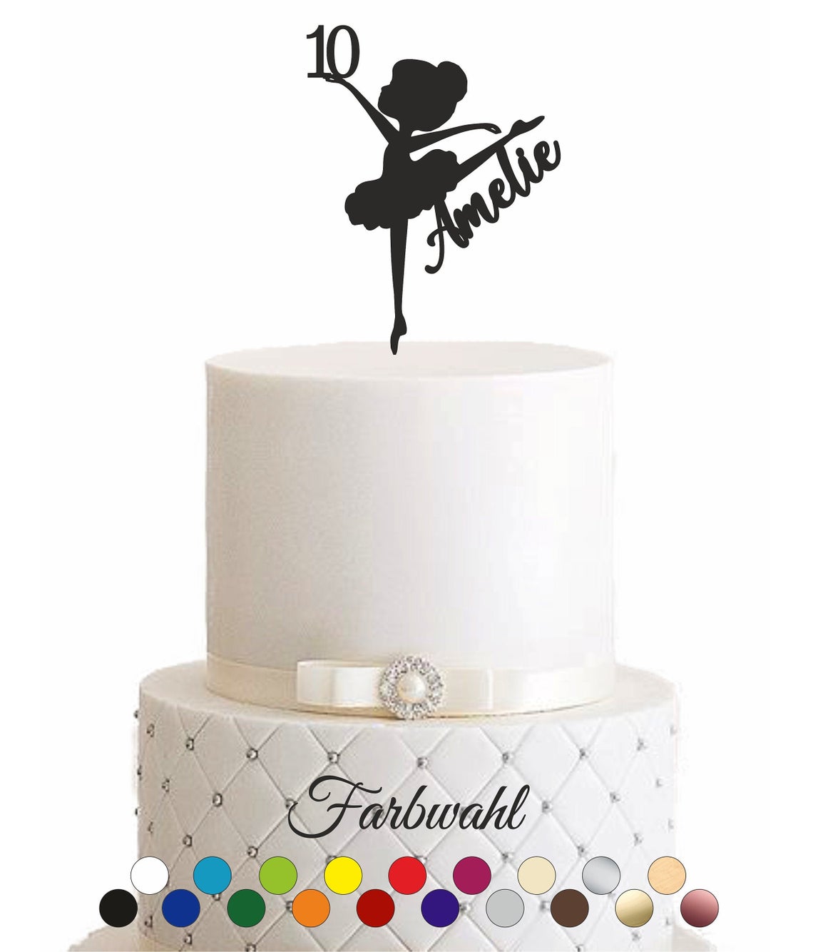 Cake Topper "Ballerina mit Vorname & Alter" – Personalisiert