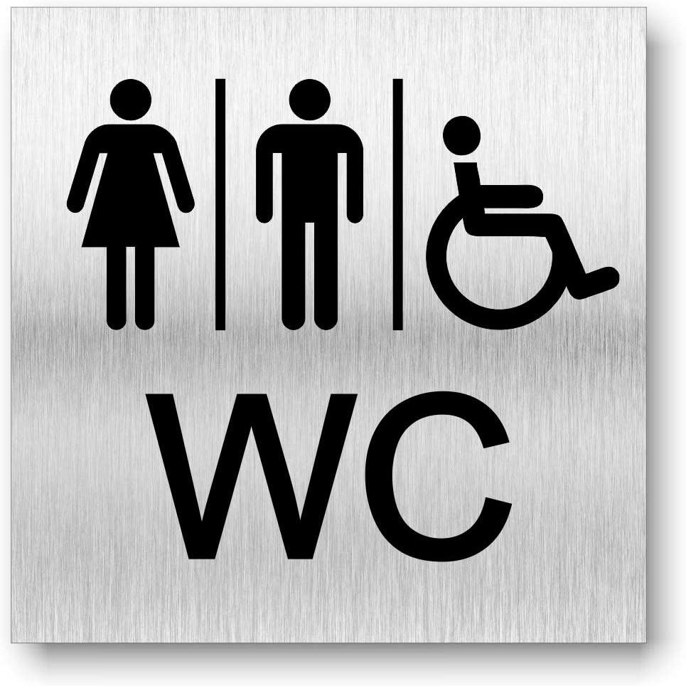 Türschild “Damen, Herren und Behinderten WC” - 3mm Aluverbund