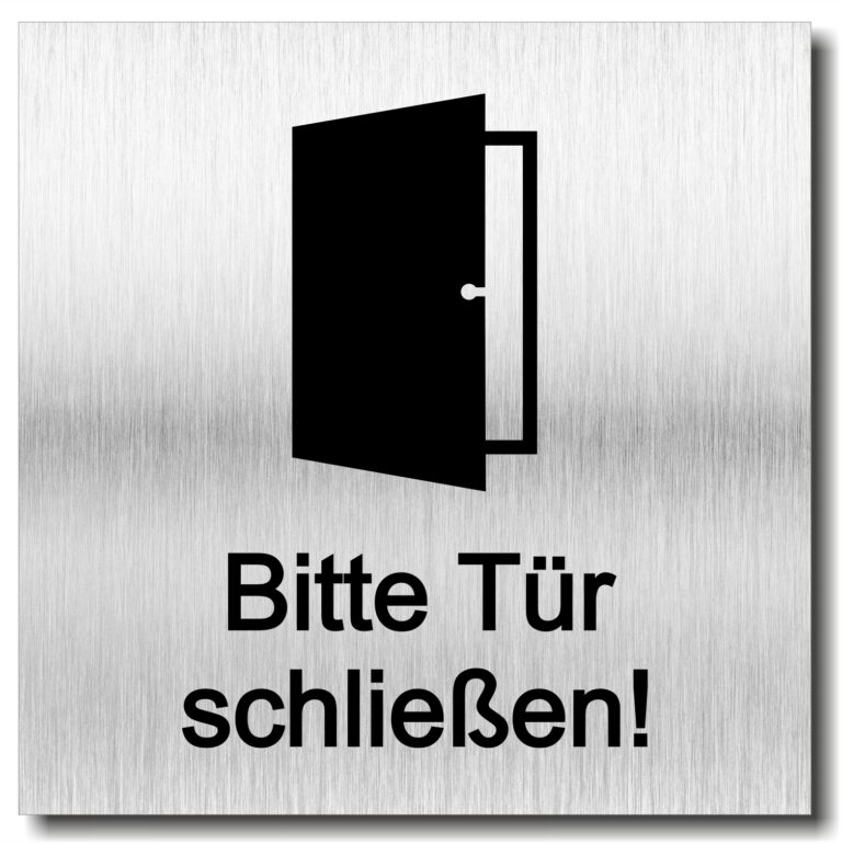 Türschild “Bitte Tür schließen” 3 mm Aluverbund MANSCHIN LASERDESIGN