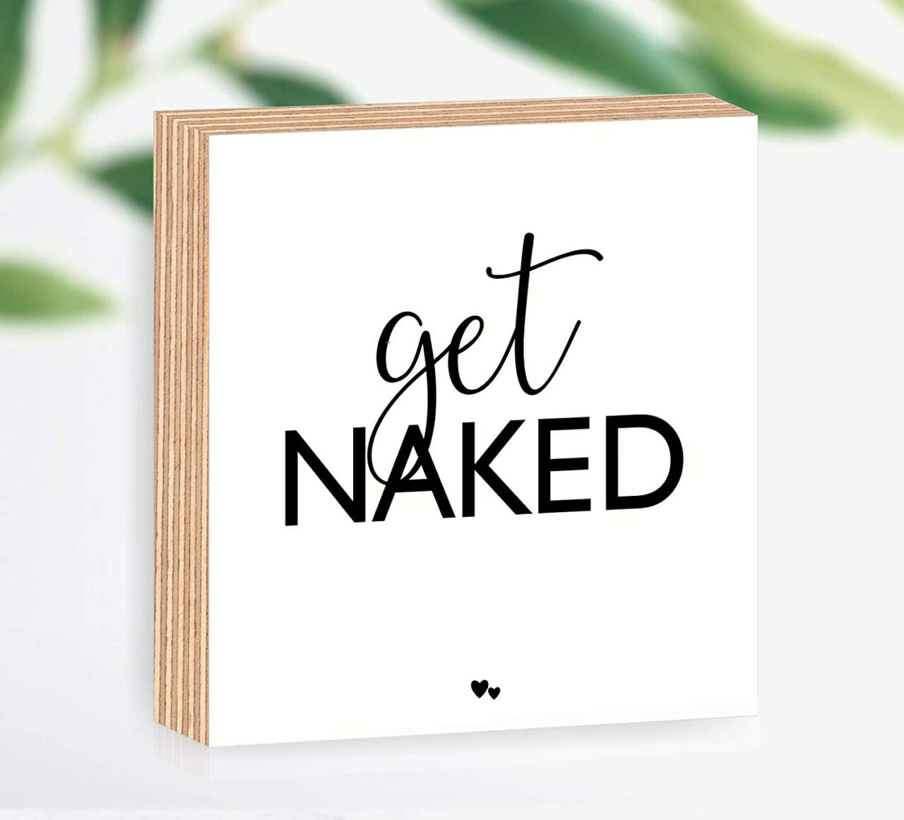 Holzbild "get naked"