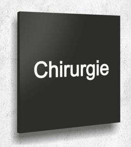 Türschild CHIRURGIE Schild Schwarz Matt UV Druck 12 x 12cm - 3mm Acrylglas - Made in Germany Art.Nr. A 2054