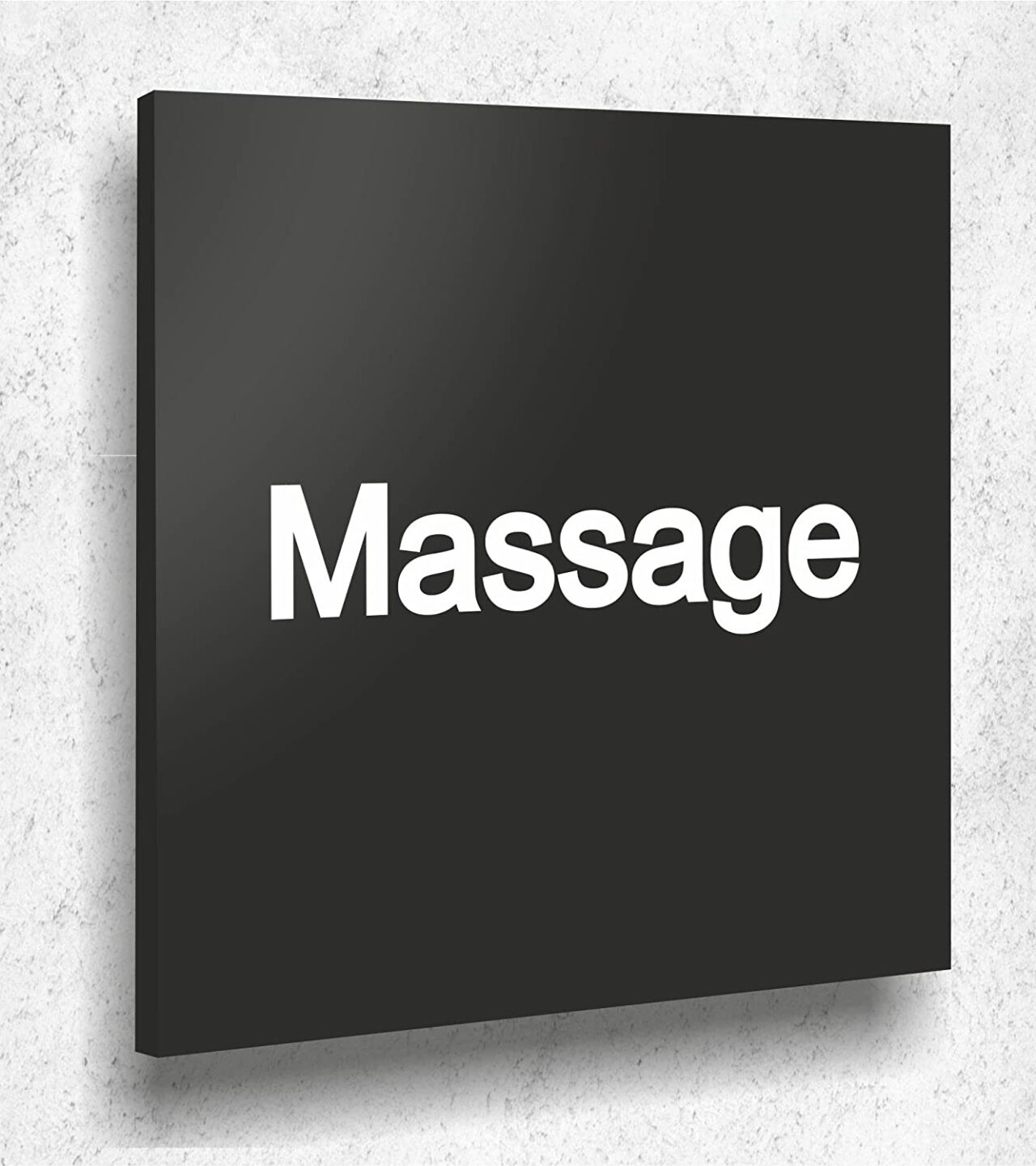 Türschild Massage Schild Schwarz Matt UV Druck 12 x 12cm - 3mm Acrylglas - Made in Germany Art.Nr. A 2049