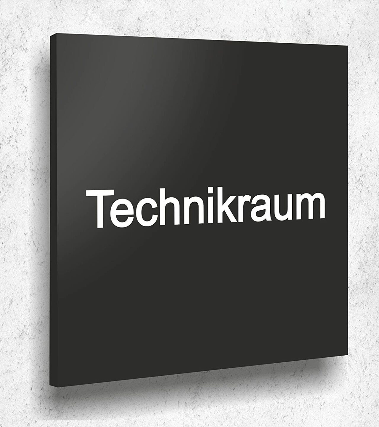 Türschild Technikraum Schild Schwarz Matt UV Druck 12 x 12cm - 3mm Acrylglas - Made in Germany Art.Nr. A 2006