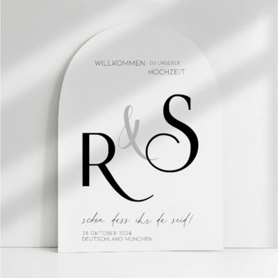 Manschin Laserdesign Willkommensschild Aluverbund personalisiert - Made in Germany - Welcome Willkommen Schild für Hochzeit (45x30cm) (8)