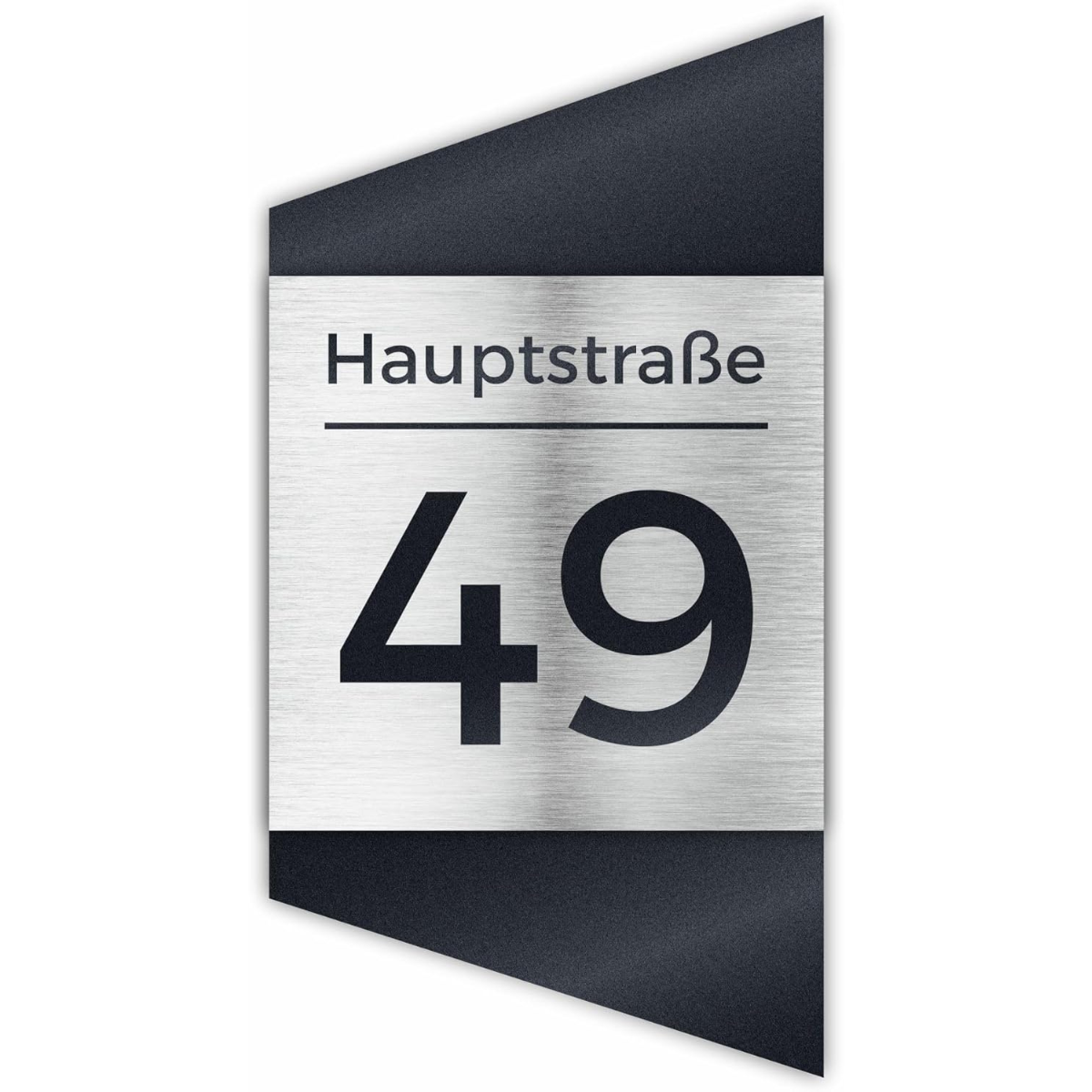 Hausnummer 3D Effekt – Aluverbund & Acrylglas Anthrazit RAL 7016