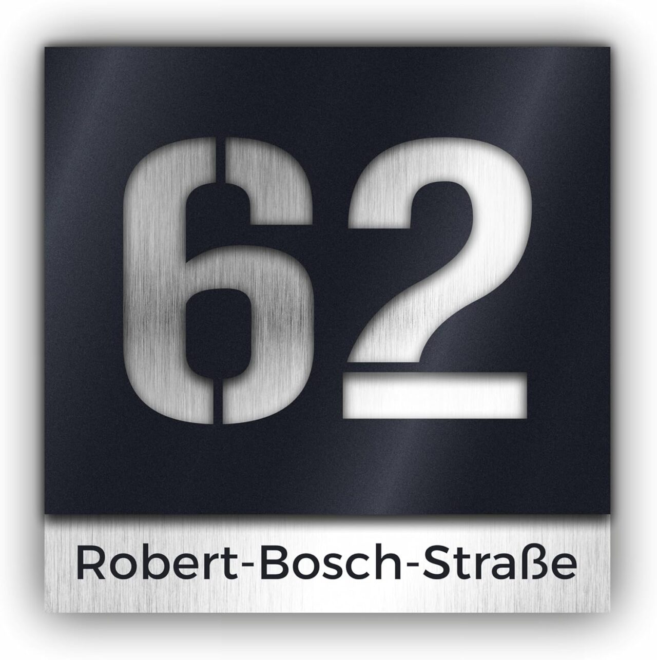 Hausnummer 3D Effekt – Aluverbund & Acrylglas Anthrazit RAL 7016