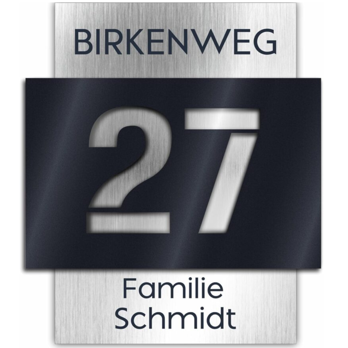Hausnummer mit 3D Effekt – 3 mm Aluverbund und Acrylglas Anthrazit Matt