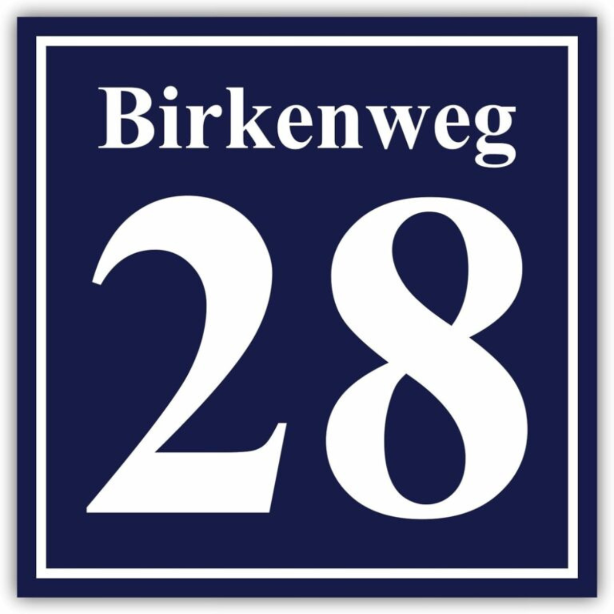 Premium Hausnummer im Emaille Design – Aluverbund Blau H1007