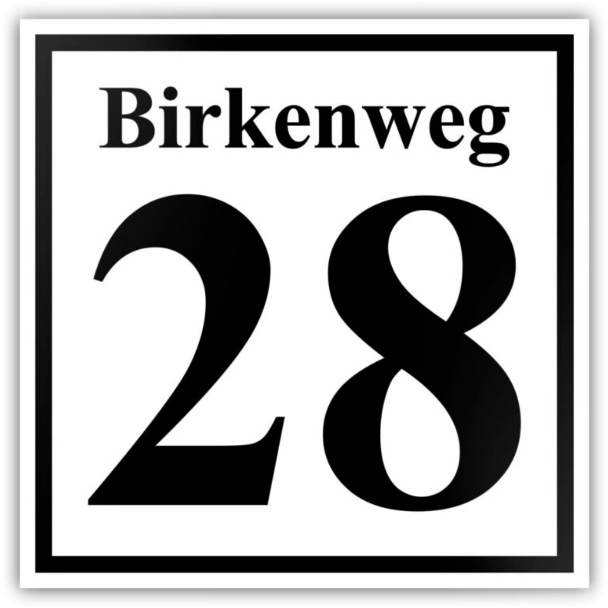 Premium Hausnummer im Emaille Design – Aluverbund Weiß H1007