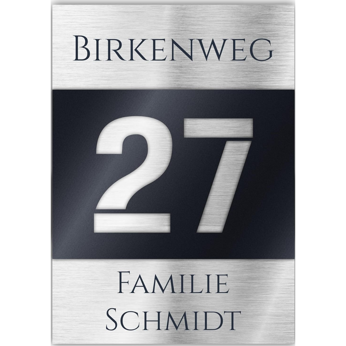 Hausnummer 3D Effekt – Aluverbund & Acrylglas Anthrazit RAL 7016