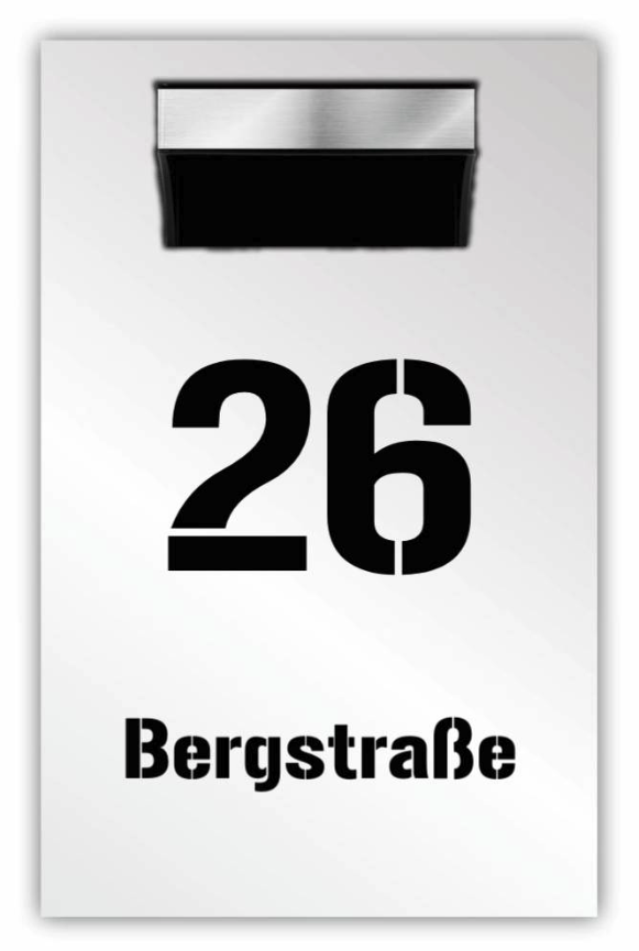 Premium Hausnummer beleuchtet mit LED Solar - RGB - inkl. 11 Farben | individuell anpassbar | Acrylglas Weiss Matt | Wetterfest H1027 - Weiss