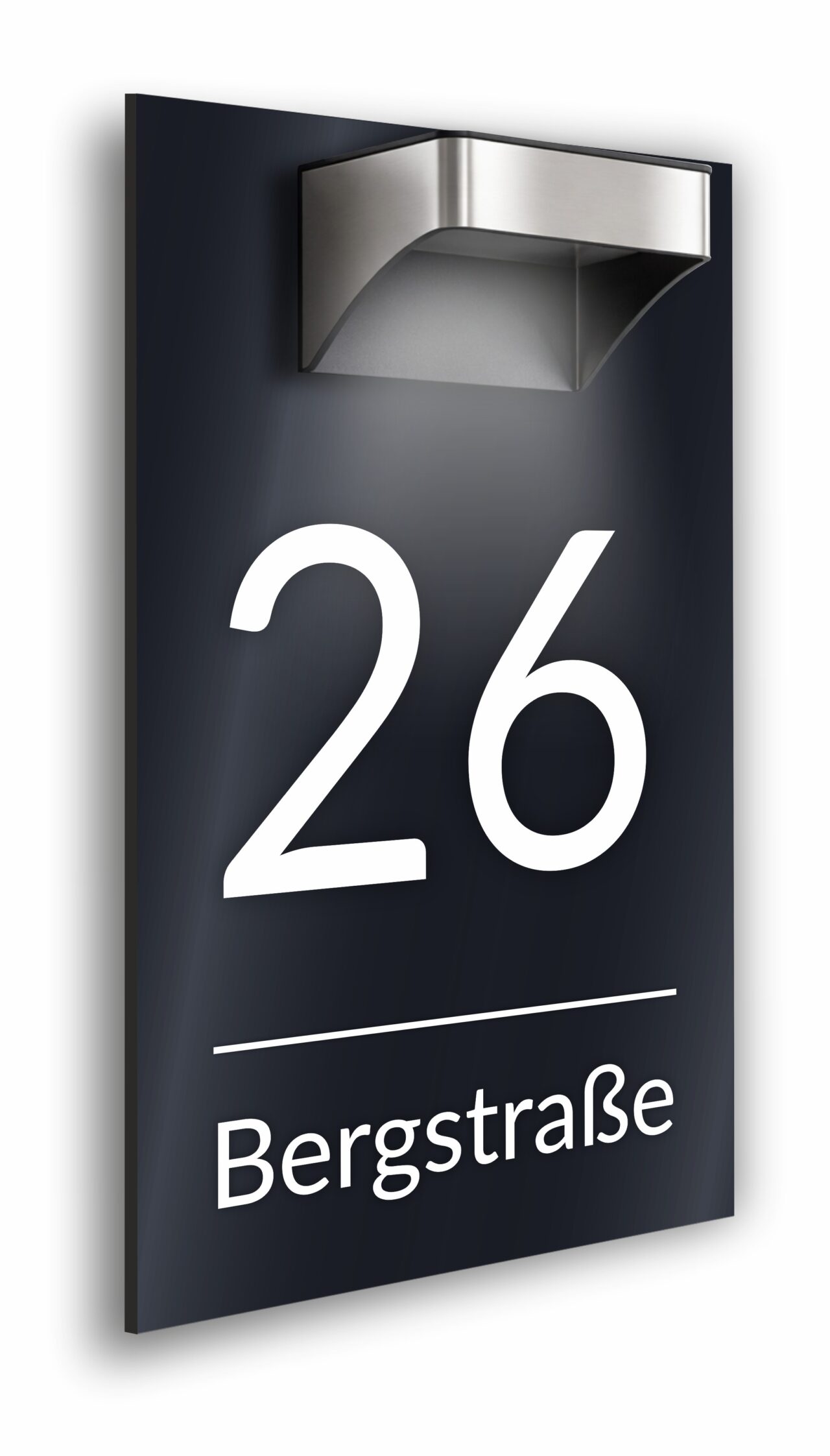 Premium Hausnummer beleuchtet mit LED Solar - RGB - inkl. 11 Farben | individuell anpassbar | Acrylglas Anthrazit Matt | Wetterfest H1027 - Anthrazit