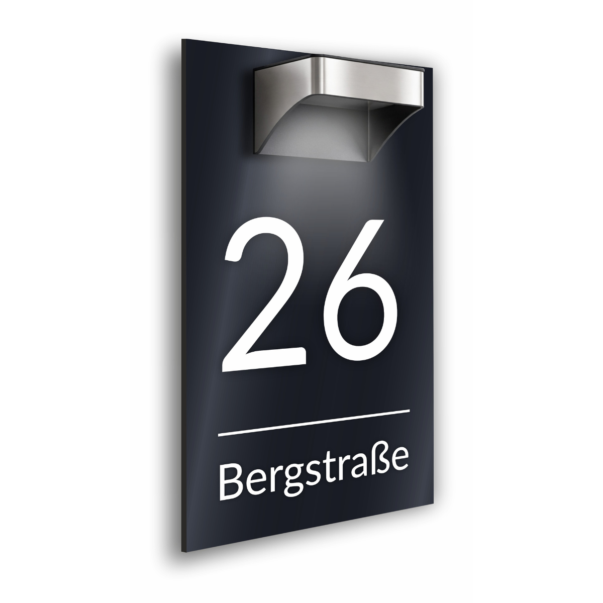 Premium Hausnummer beleuchtet mit LED Solar - RGB - inkl. 11 Farben | individuell anpassbar | Acrylglas Anthrazit Matt | Wetterfest H1027 - Anthrazit